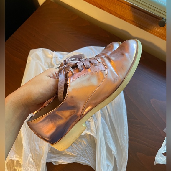 Blush Pink Metallic Christian Siriano for Payless Lace Up Oxfords US6 - Picture 9 of 11